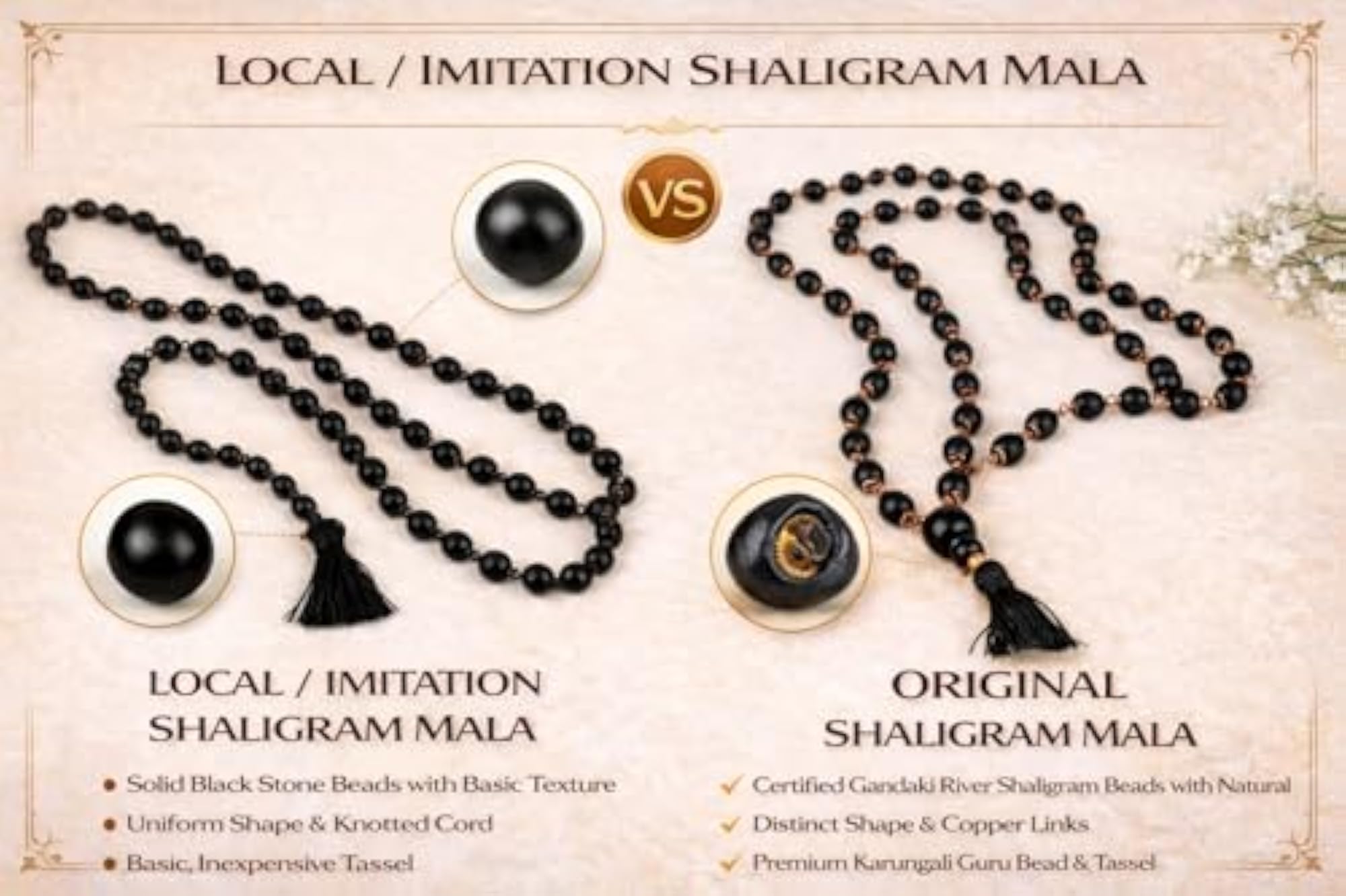 Original Gandaki River Shaligram Mala, Spiritual